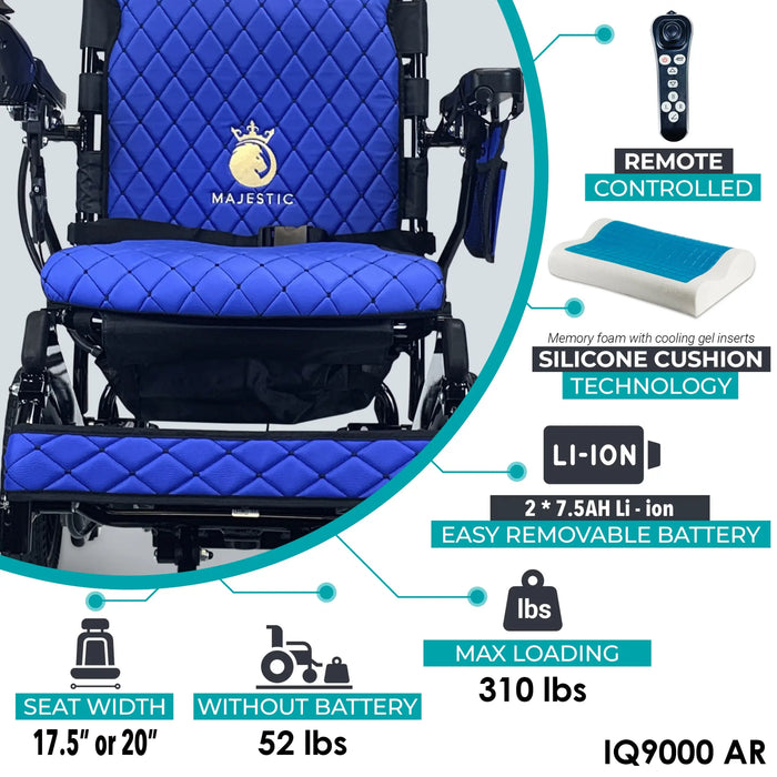 ComfyGO MAJESTIC IQ-9000 Auto Recline Remote Controlled Electric Wheelchair