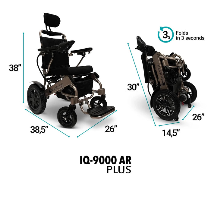 ComfyGO MAJESTIC IQ-9000 Auto Recline Remote Controlled Electric Wheelchair