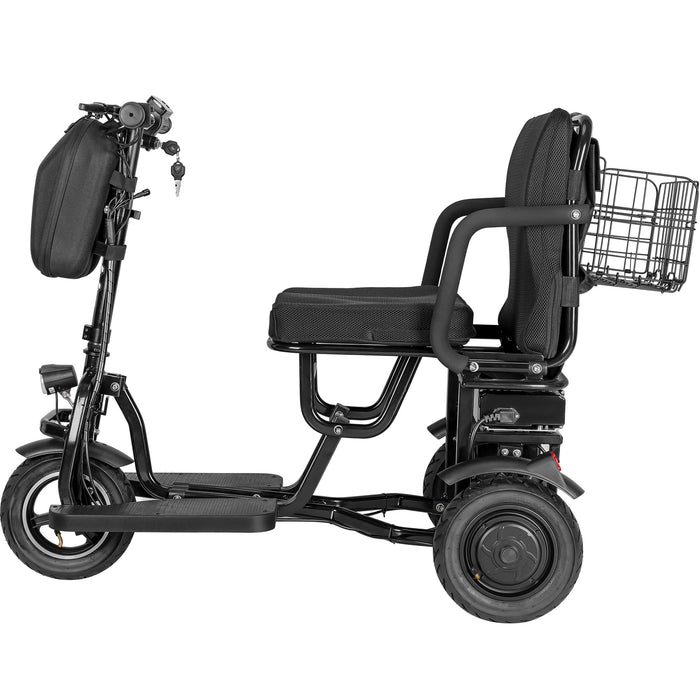 MotoTec 48 Volt 700 Watt Folding Trike Mobility Scooter