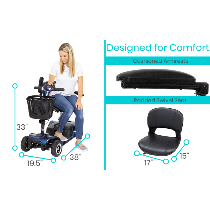 Vive Health 4 Wheel Electric Mobility Scooter